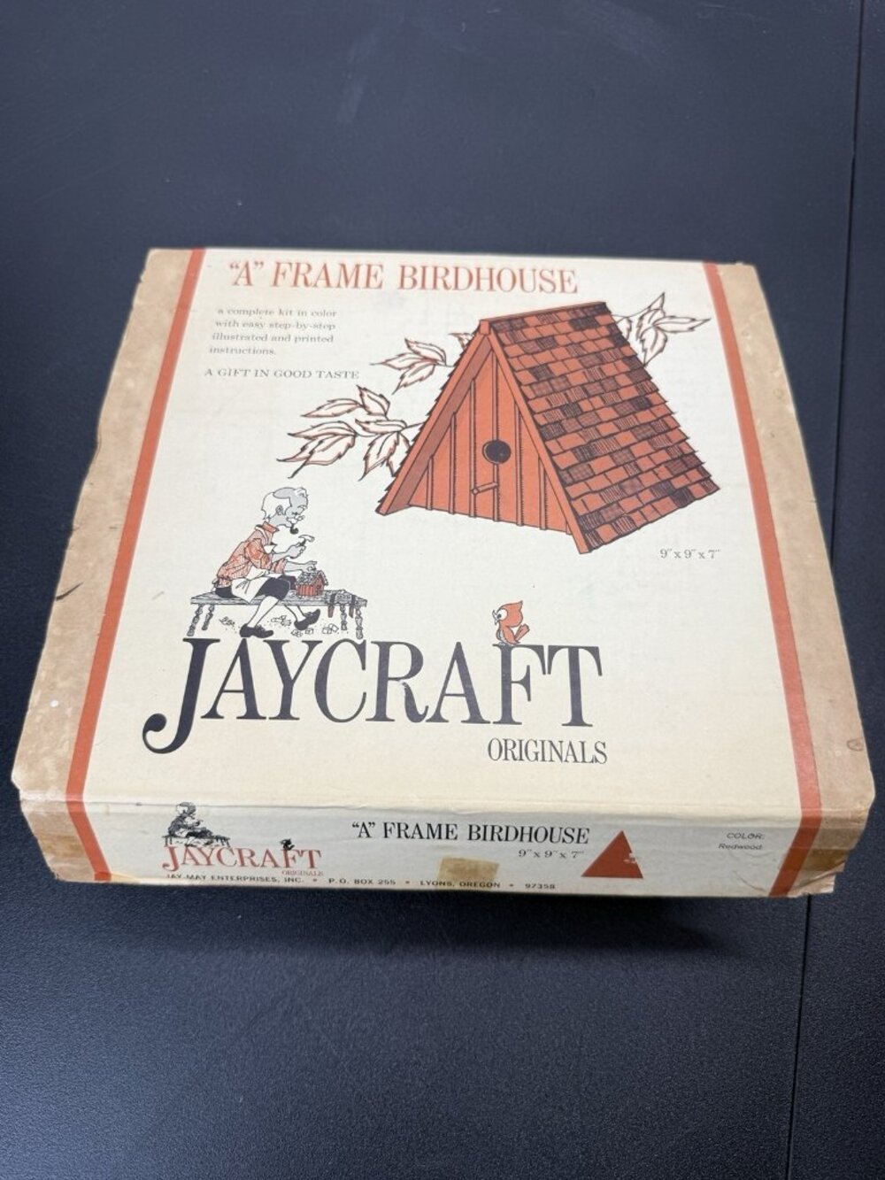 Vintage Wooden A Frame Bird House Kit by Jaycraft Originals